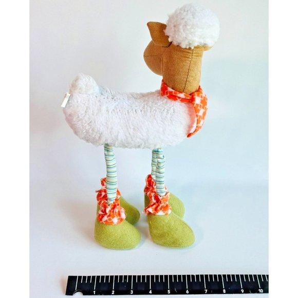 Long Legs Standing Sheep Plush Fluffy white coat flower Joelson Industries 2016 - Picture 7 of 12